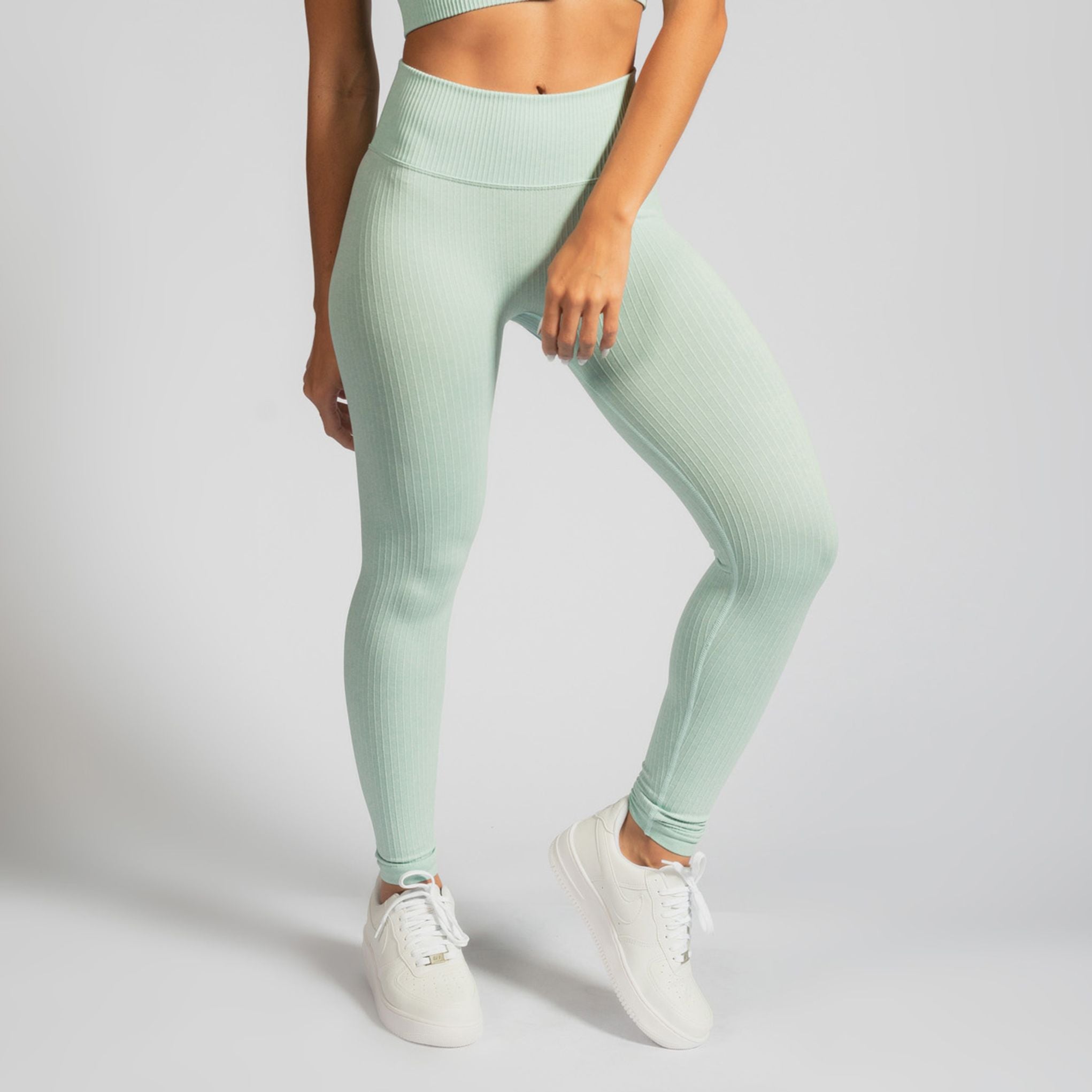 Legging Fitness Seamless Canelado Verde