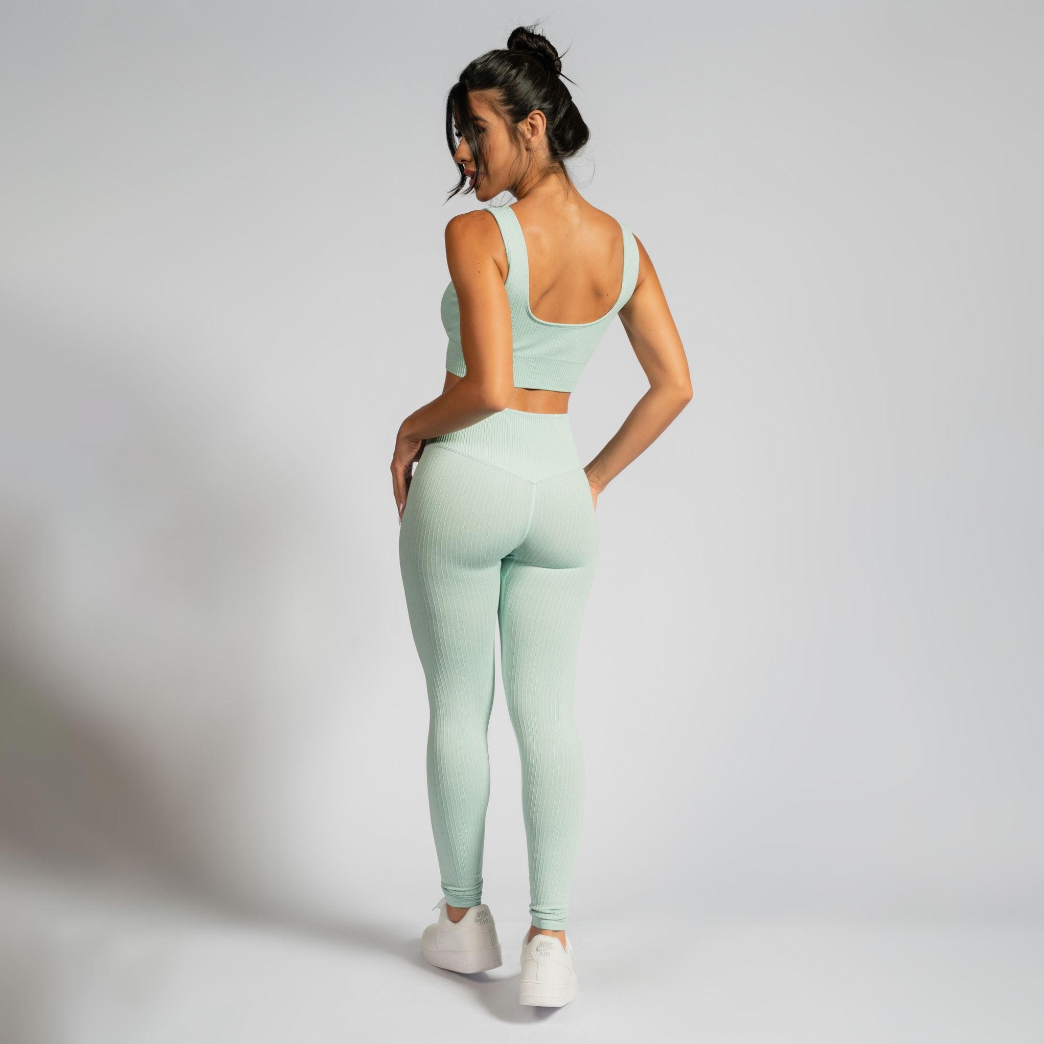 Legging Fitness Seamless Canelado Verde