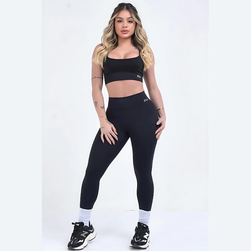 Combo: Top Thais y Calzas Basic Negro + Top Thais y Calzas Basic Negro