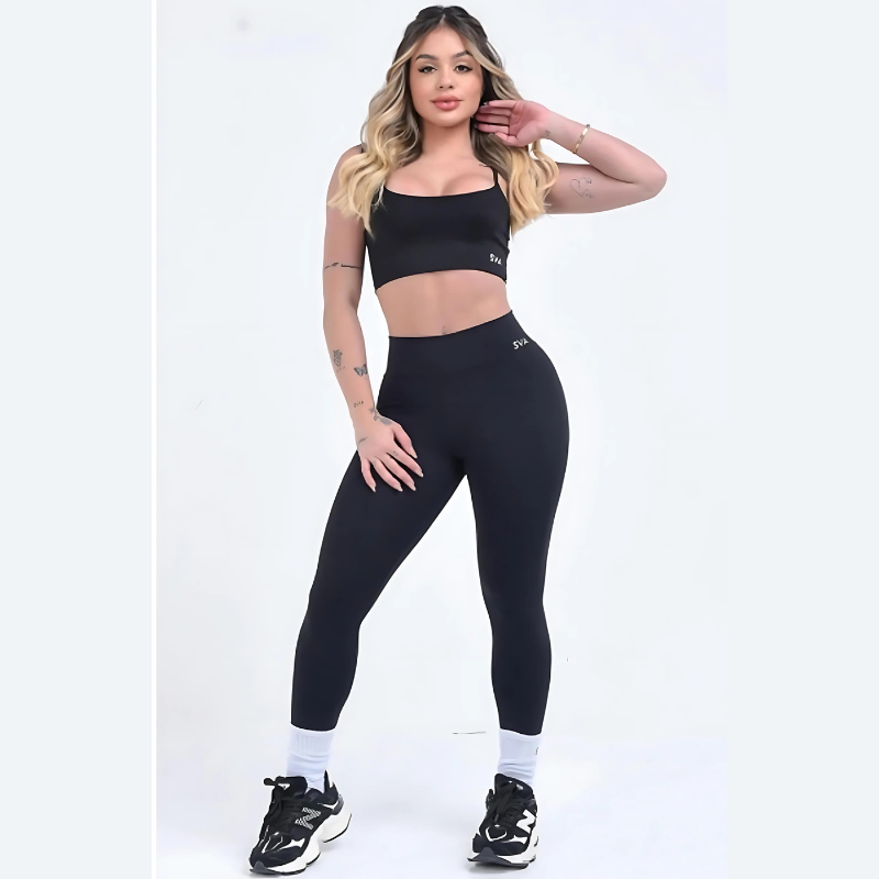 Combo: Top Thais y Calzas Basic Negro + Top Thais y Calzas Basic Negro