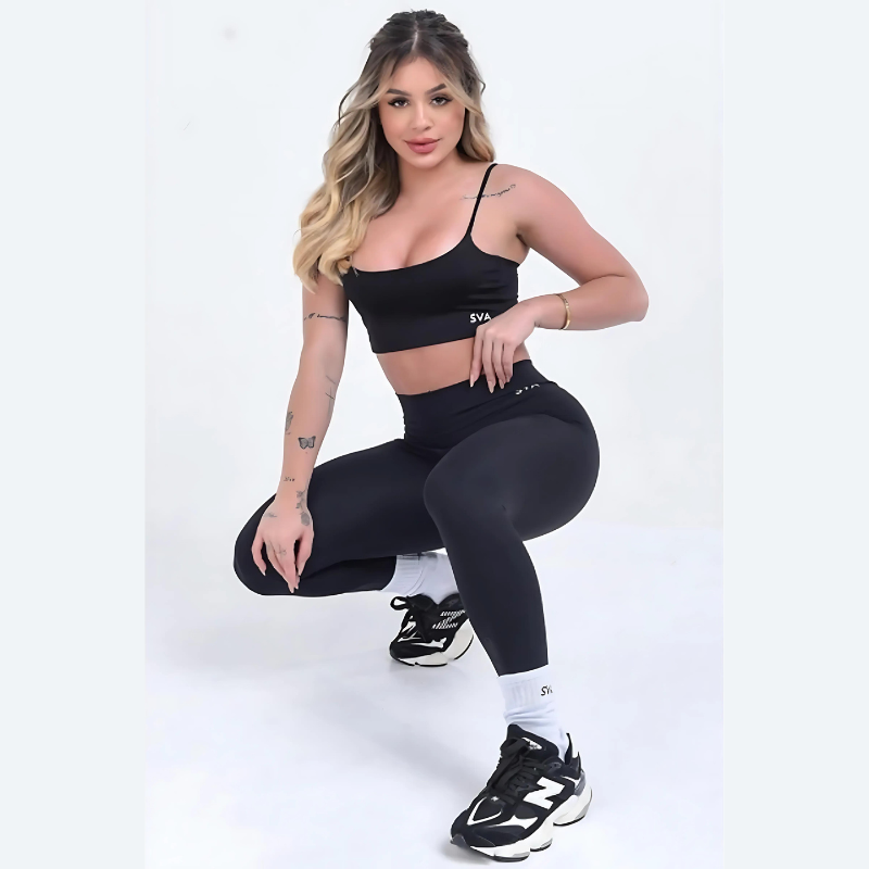 Combo: Top Thais y Calzas Basic Negro + Top Thais y Calzas Basic Negro