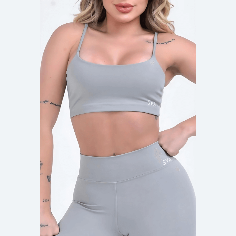 Combo: Top Thais y Calzas Basic Gris + Top Thais y Calzas Basic Gris